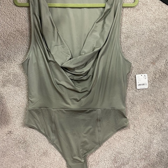 Free People Intimately Women M Laurel Oak When And Where Bodysuit Cowl Neck - Picture 9 of 11